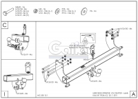 Tažné zařízení VW Crafter valník 5t (SWB+MWB) 06-16, pevný čep 2 šrouby, Galia